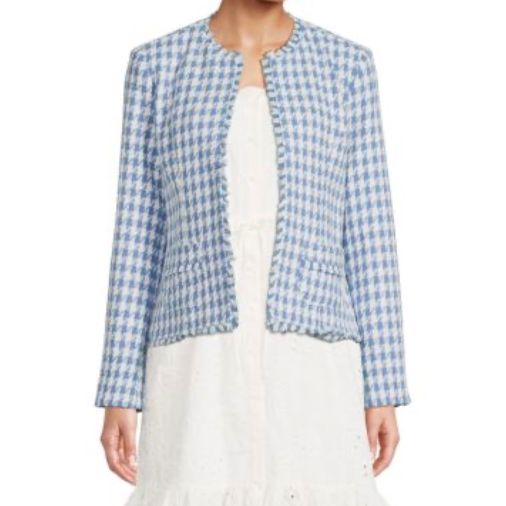 Nanette Lepore Houndstooth Open Front Jacket Size‎ M NWOT